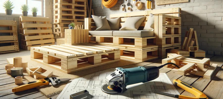 Winkelschleifer Palettenmoebel selber bauen: Plan und Bauanleitung