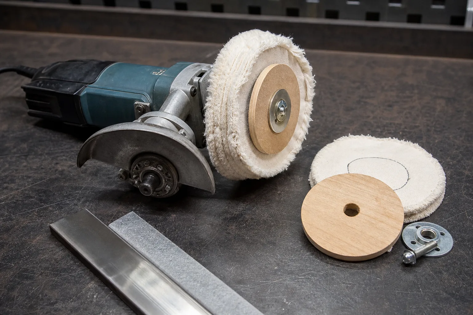 Winkelschleifer Polieraufsatz selber bauen: Moebel und Metall polieren im DIY
